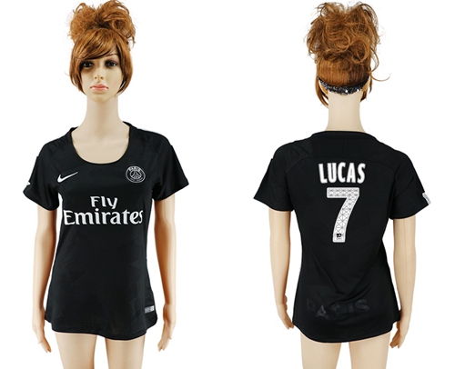 Women's Paris Saint-Germain #7 Lucas Sec Away Soccer Club Jersey